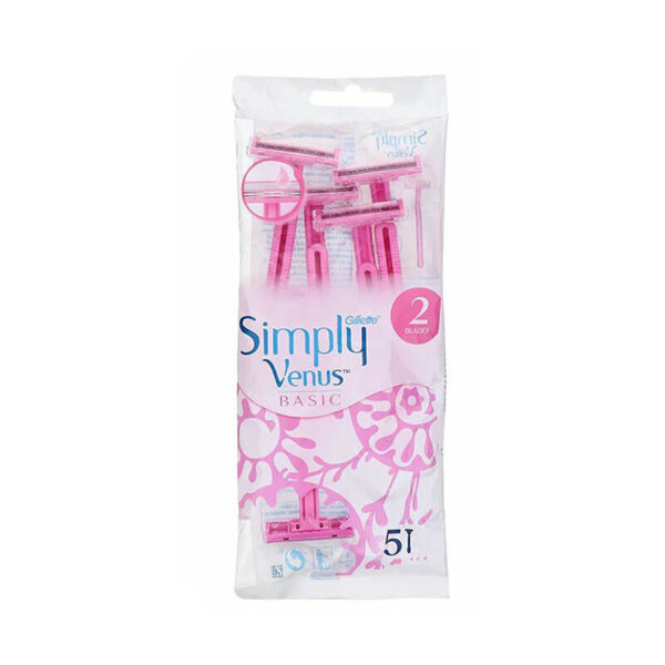 Gillette Simply Venus Basic 2-Blade Disposable Razors - 5pcs