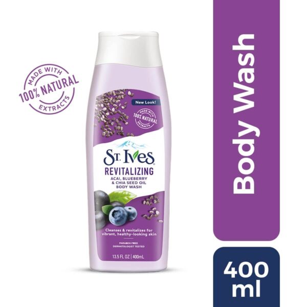 St. Ives Revitalizing Acai, Blueberry & Chia Seed Oil Body Wash - 400ml