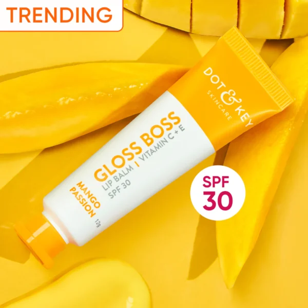 Dot & Key Vitamin C + E Gloss Boss Lip Balm - Mango Passion Non -Tinted Lip Balm 12GM