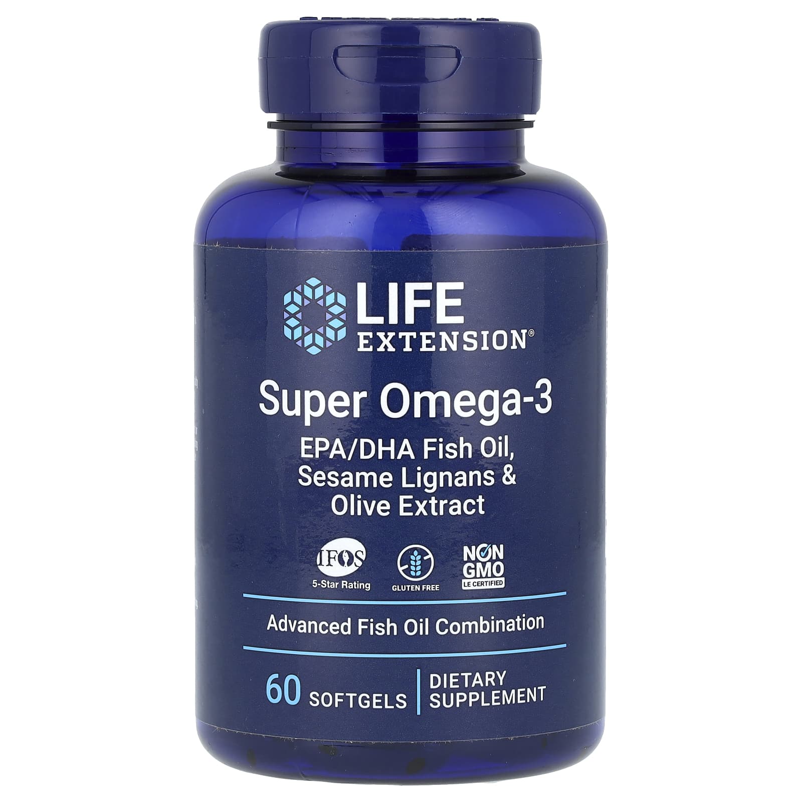 100 Super Omega-3, EPA/DHA Fish Oil, Sesame Lignans & Olive Extract, 60pcs - Image 1