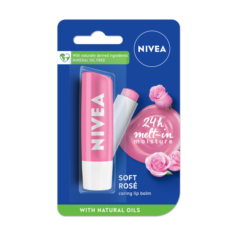 NznVbGOWKUN4pKqFfsZ5DVCiXhvgASjZWBfhIX97 Nivea soft rose lip balm 4.8g - Image 1