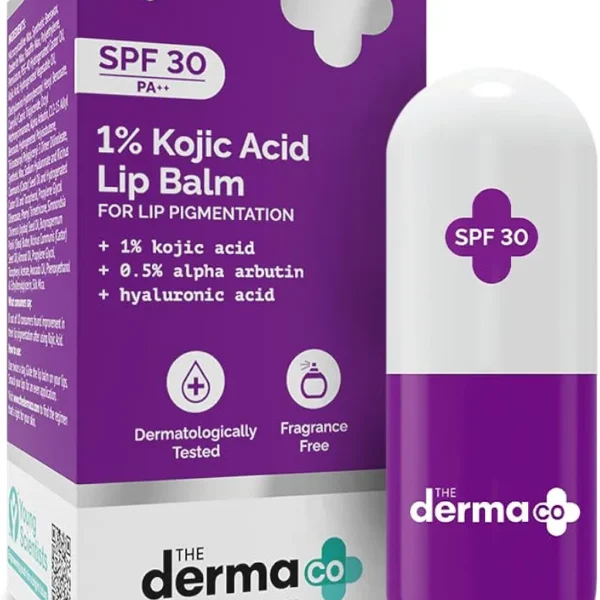 The Derma Co 1% Kojic Acid Lip Balm With Alpha Arbutin & Hyaluronic Acid 4g