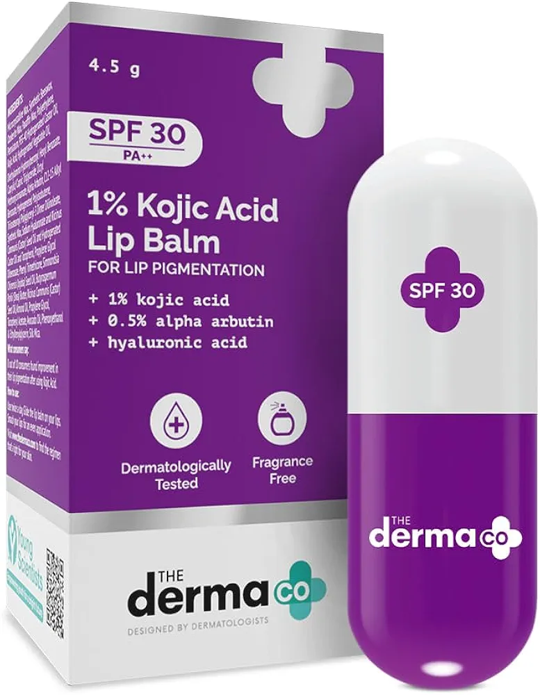 51bLepuhgUL._AC_UF1000,1000_QL80_FMwebp_ The Derma Co 1% Kojic Acid Lip Balm With Alpha Arbutin & Hyaluronic Acid 4g - Image 1